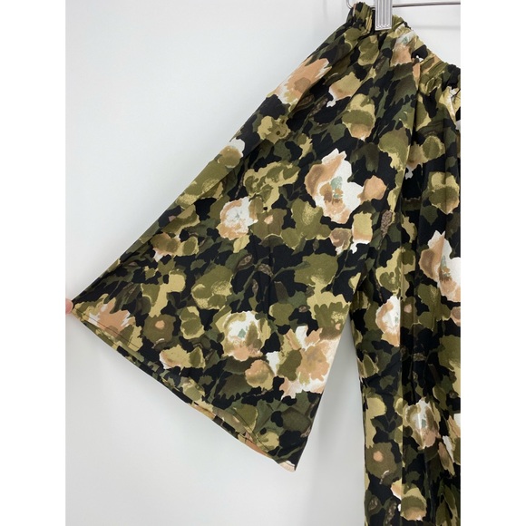 French Connection Green Adeline Pull-On Olive Floral Print Mini Dress - Picture 8 of 12